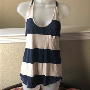 Splendid blue and tan striped tank